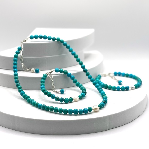Genuine Turquoise and Freshwater Pearl - Picture 14 of 14